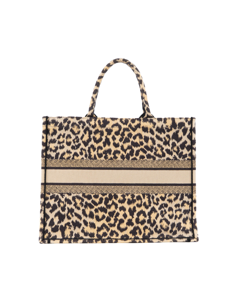 DIOR BOOK TOTE LARGE LEOPARD LEATHER 0123