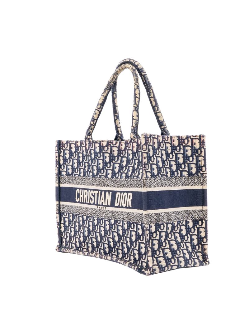 DIOR BOOK TOTE MEDIUM BLUE JACQUARD 50 MA 0220 02232