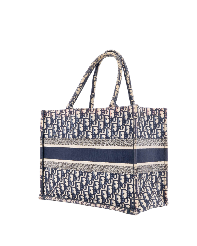 DIOR BOOK TOTE MEDIUM BLUE JACQUARD 50 MA 0220 02233