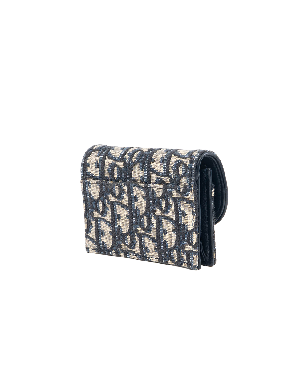 DIOR CARD HOLDER SHORT WHITE OBLIQUE JACQUARD GHW 5407