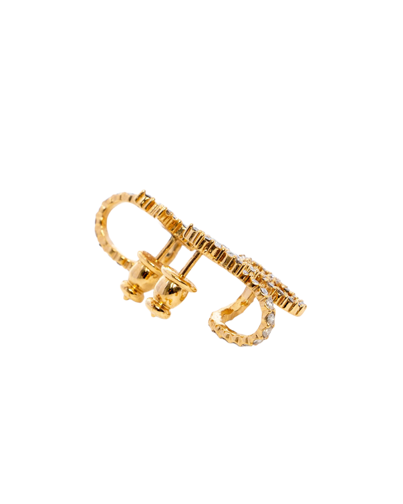 DIOR CLAIR D LUNE EARRINGS GOLD DIAMOND GHW 04187