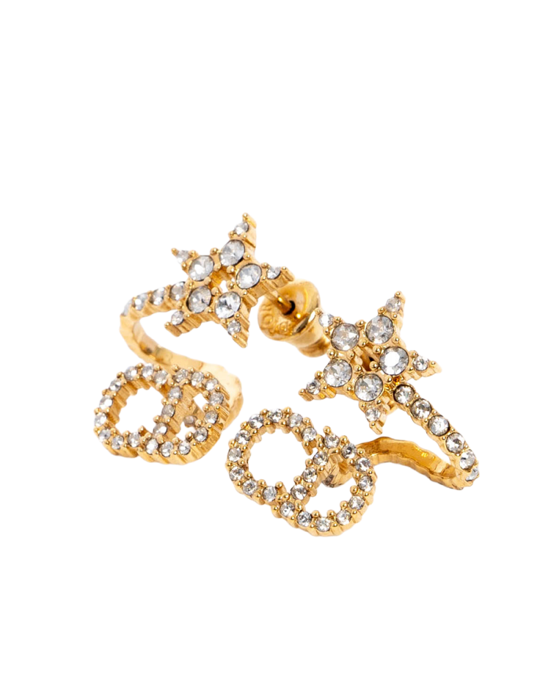 DIOR CLAIR D LUNE EARRINGS GOLD DIAMOND GHW 04190