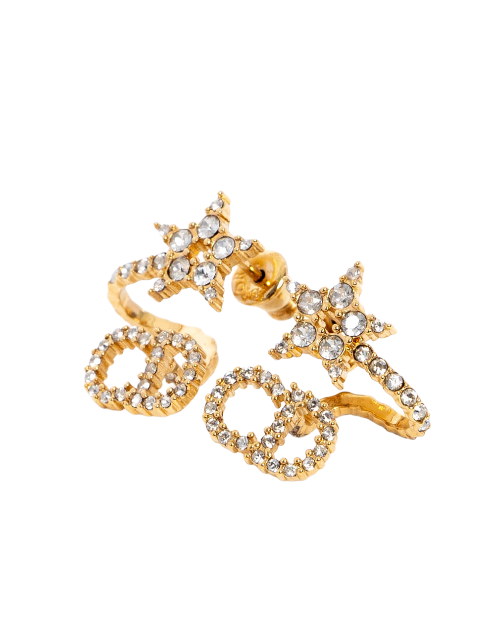 DIOR CLAIR D LUNE EARRINGS GOLD DIAMOND GHW 04190