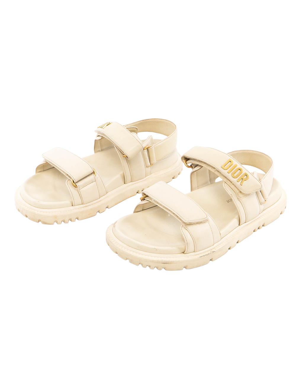 DIOR DIORACT SANDAL 37 WHITE LAMB GHW MD 07 21 5335