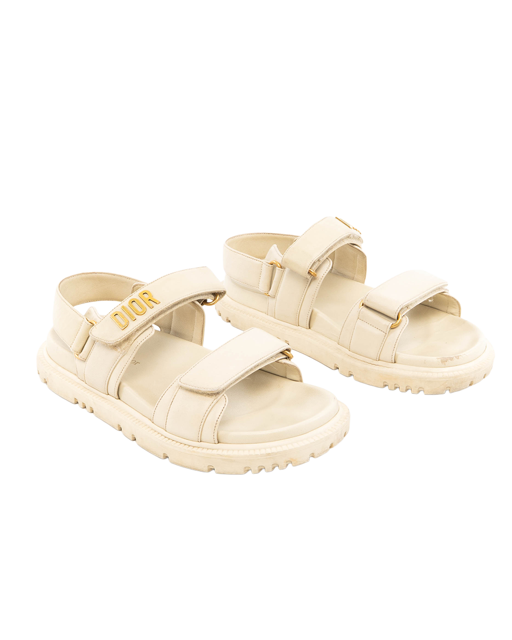 DIOR DIORACT SANDAL 37 WHITE LAMB GHW MD 07 21 5336