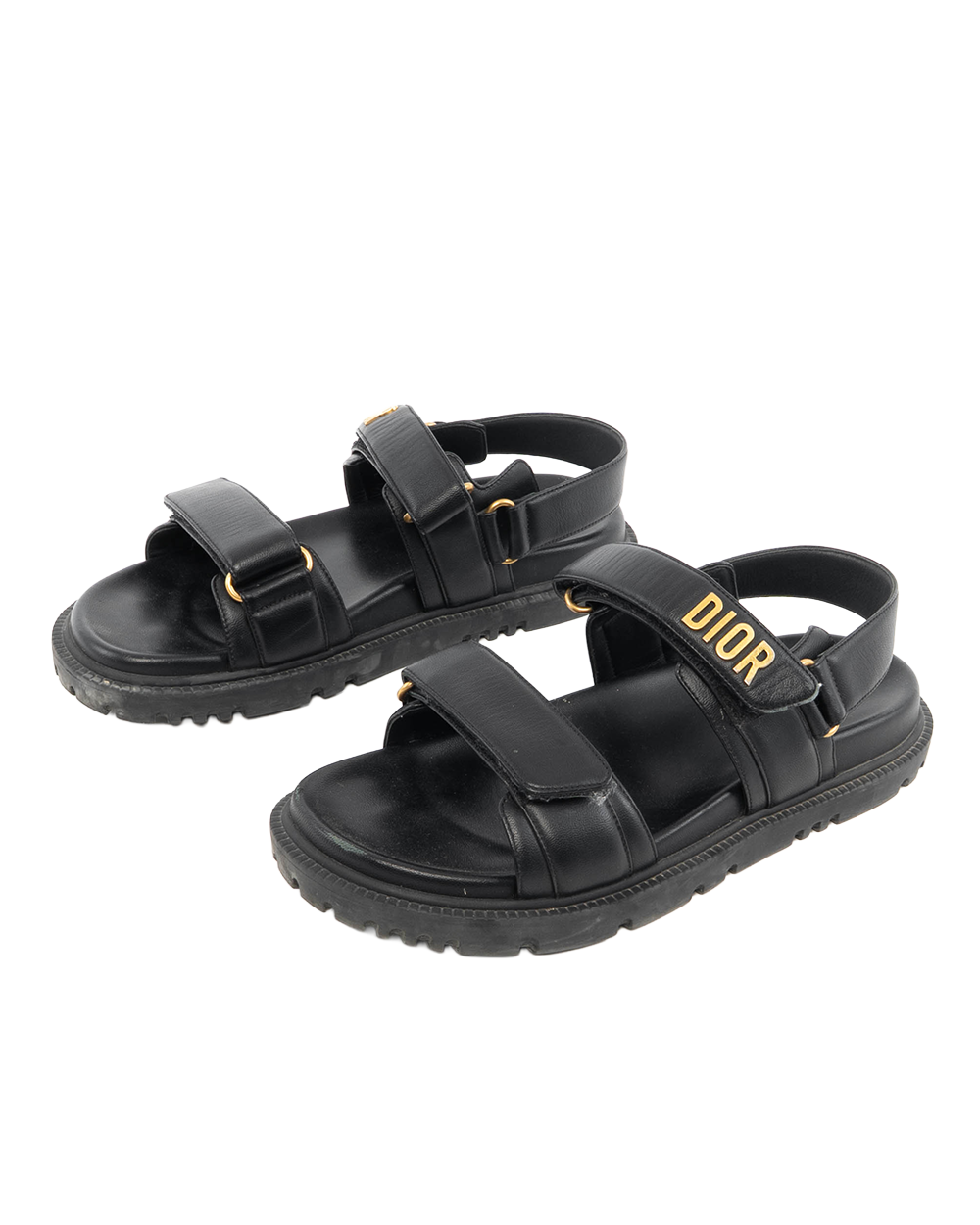 DIOR DIORACT SANDAL 39 BLACK LAMB GHW MD 07 21 5326