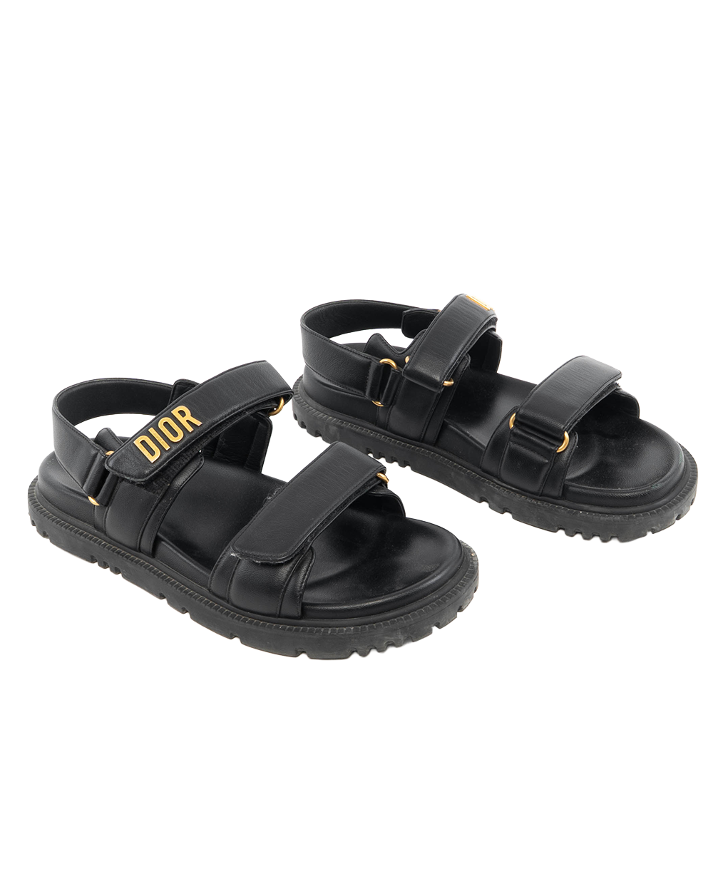 DIOR DIORACT SANDAL 39 BLACK LAMB GHW MD 07 21 5327