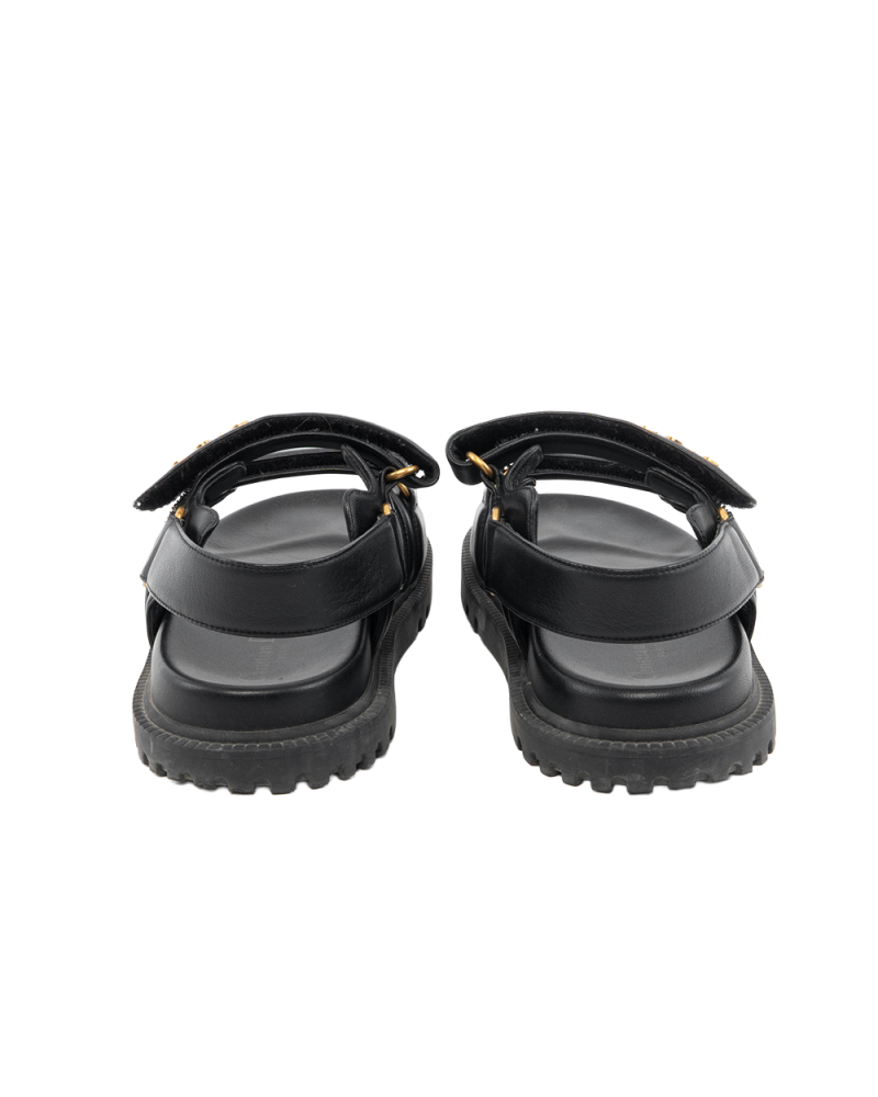 DIOR DIORACT SANDAL 39 BLACK LAMB GHW MD 07 21 5328