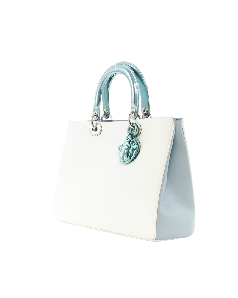 DIOR DIORISSIMO TOTE BAG MEDIUM BEIGE GRAY CALF SHW 09 MA 0195 7137