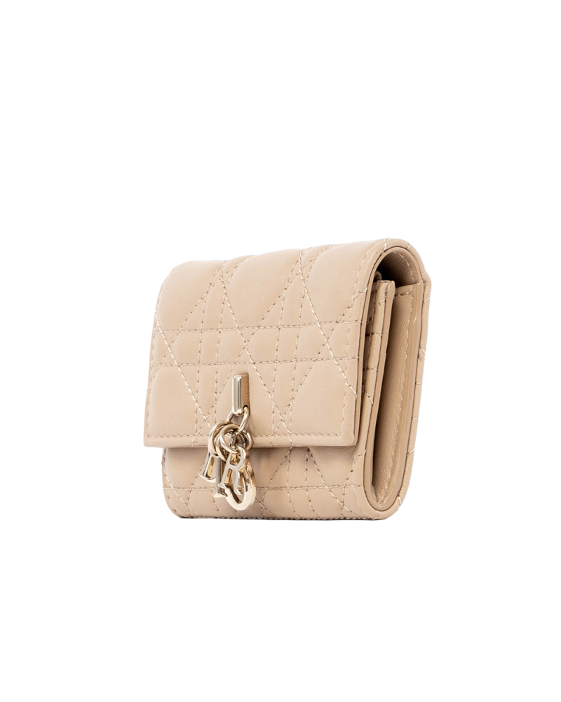 DIOR GLYCINE WALLET SHORT BEIGE LAMB SHW 47 MA 0293 05988