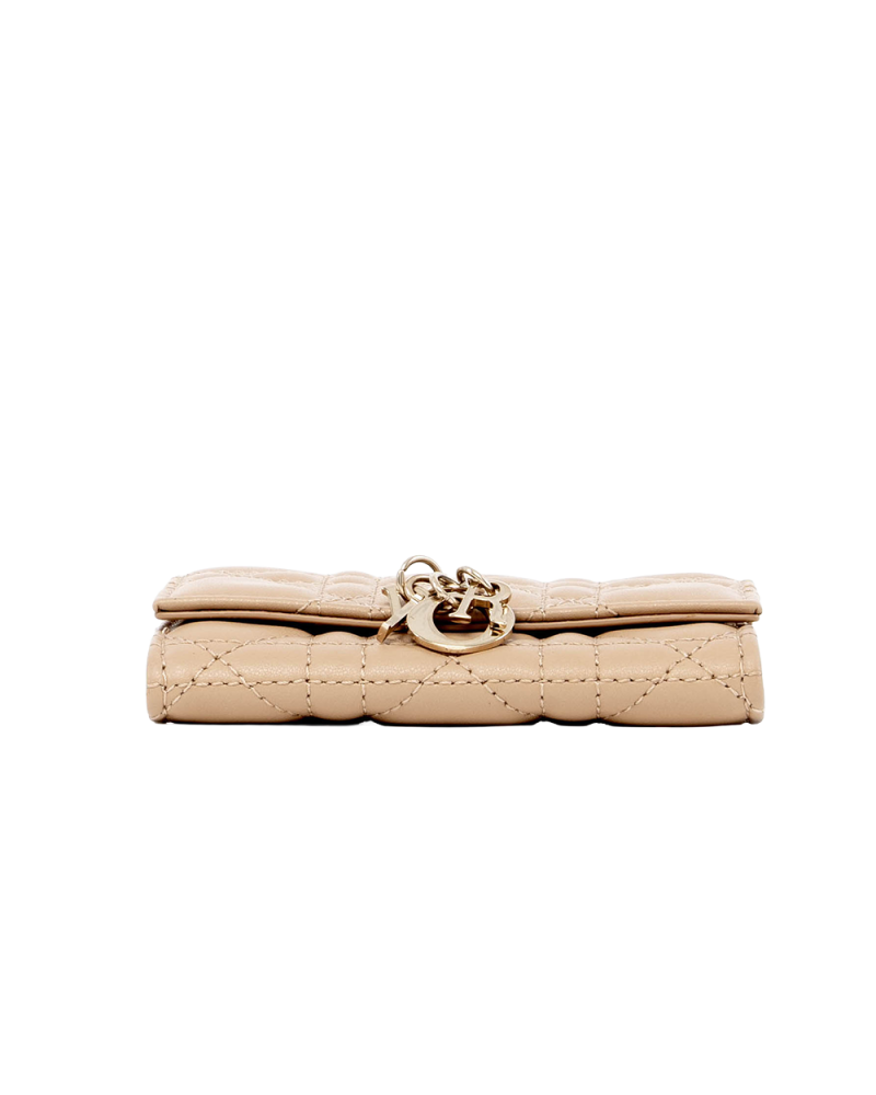 DIOR GLYCINE WALLET SHORT BEIGE LAMB SHW 47 MA 0293 05992