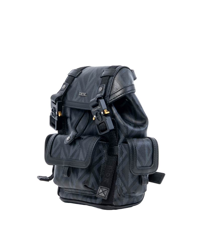 DIOR HIT THE ROAD BACKPACK MINI BLACK CANVAS BRHW 07301