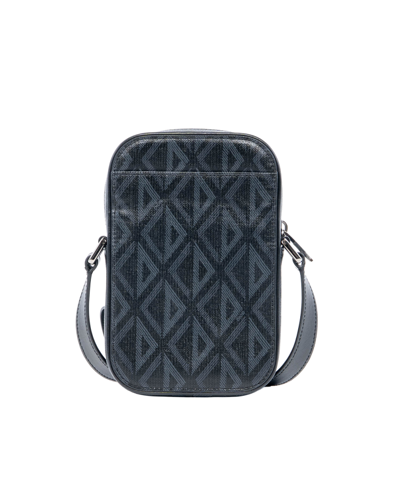 DIOR HIT THE ROAD VERTICAL POUCH MINI BLACK CANVAS SHW 15 BO 0222 07320