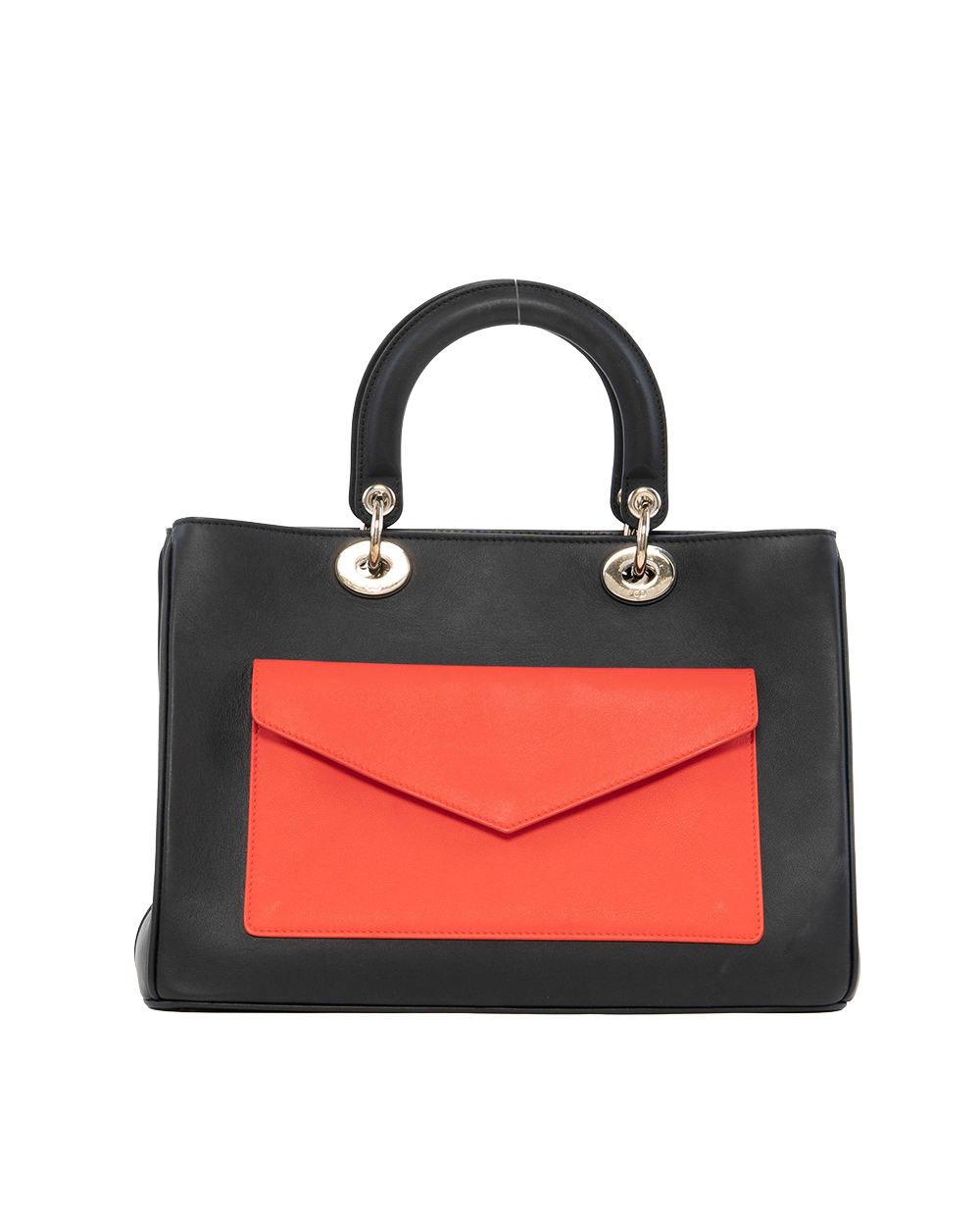 DIOR LADY L FORNT POCKET MEDIUM BLACK BLUE CALF SHW 7159