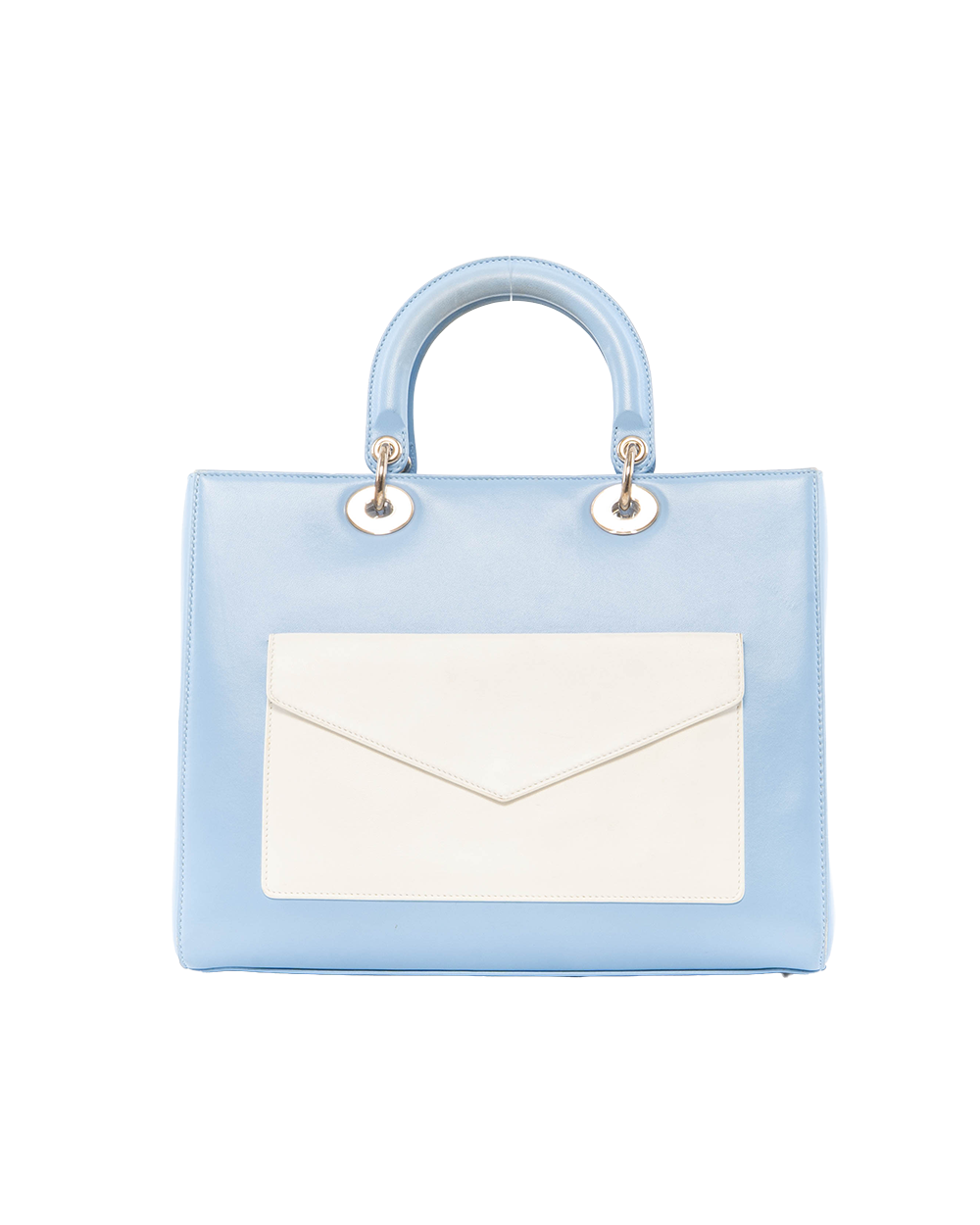 DIOR LADY L FORNT POCKET MEDIUM BLUE BLACK CALF SHW 18 MA 0154 7060