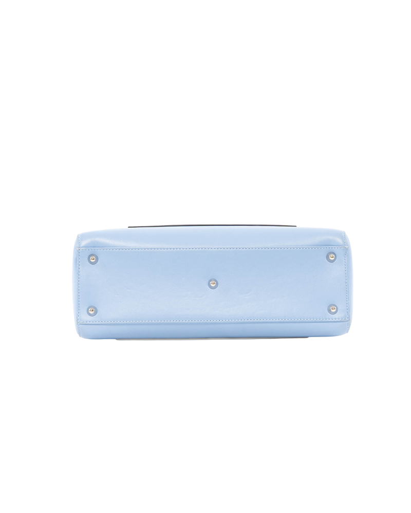 DIOR LADY L FORNT POCKET MEDIUM BLUE BLACK CALF SHW 18 MA 0154 7065