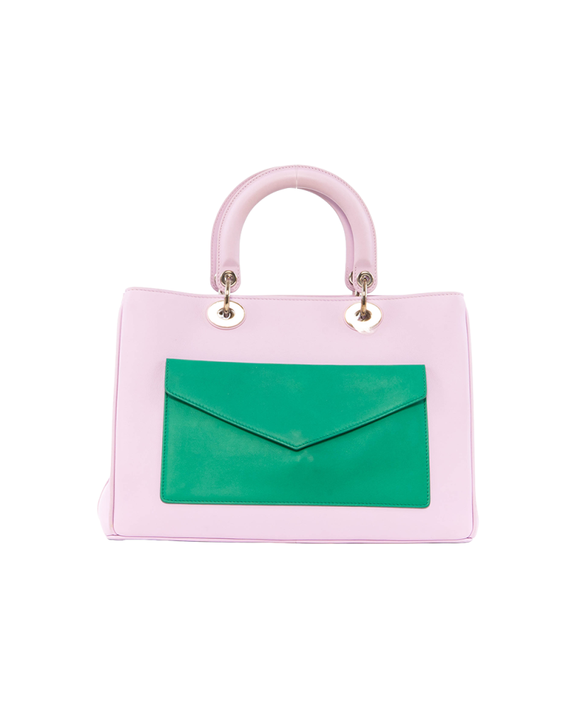 DIOR LADY L FORNT POCKET MEDIUM PURPLE BLACK CALF SHW 17 BO 0174 7080