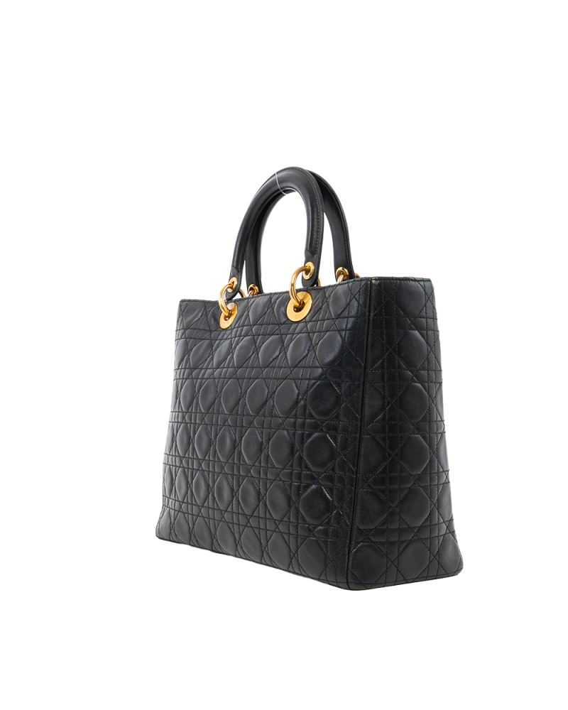 DIOR LADY LARGE BLACK CALF GHW MA 0997 7818