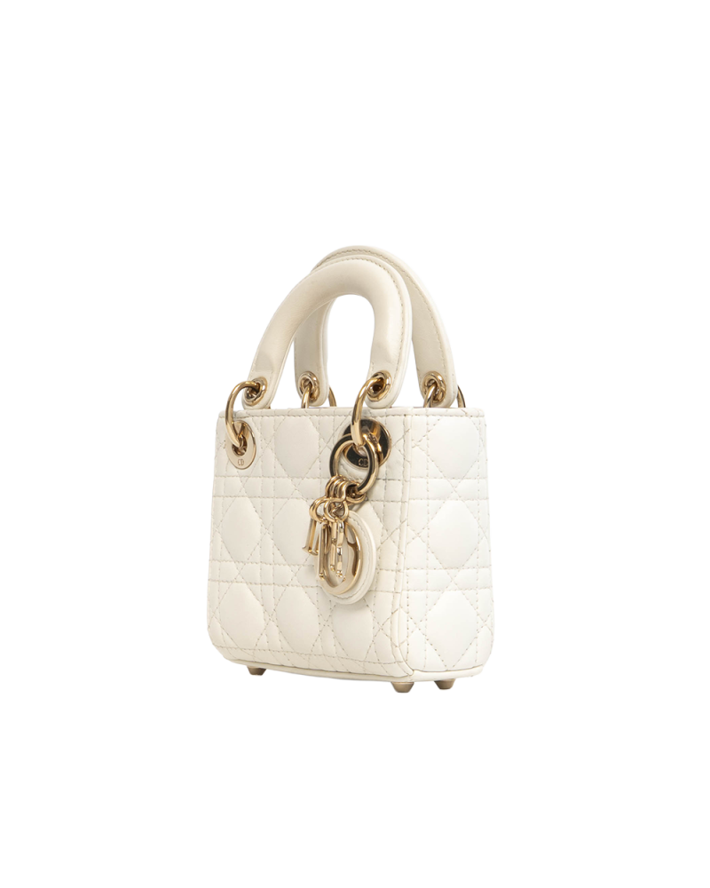 DIOR LADY MICRO WHITE LAMB GHW 10 MA 0222 5500