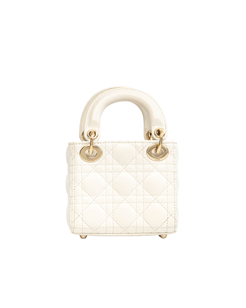DIOR LADY MICRO WHITE LAMB GHW 10 MA 0222 5502