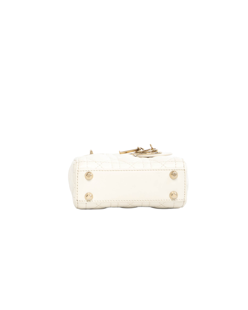 DIOR LADY MICRO WHITE LAMB GHW 10 MA 0222 5503