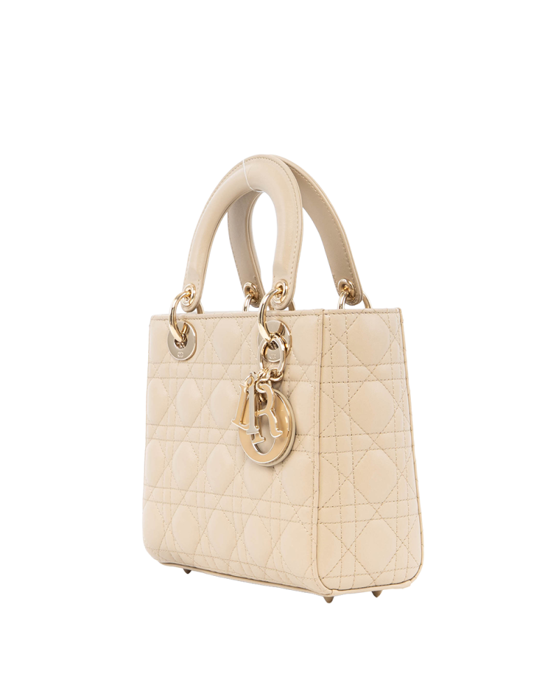 DIOR LADY SMALL BEIGE LAMB GHW 01 RU 0242 4943