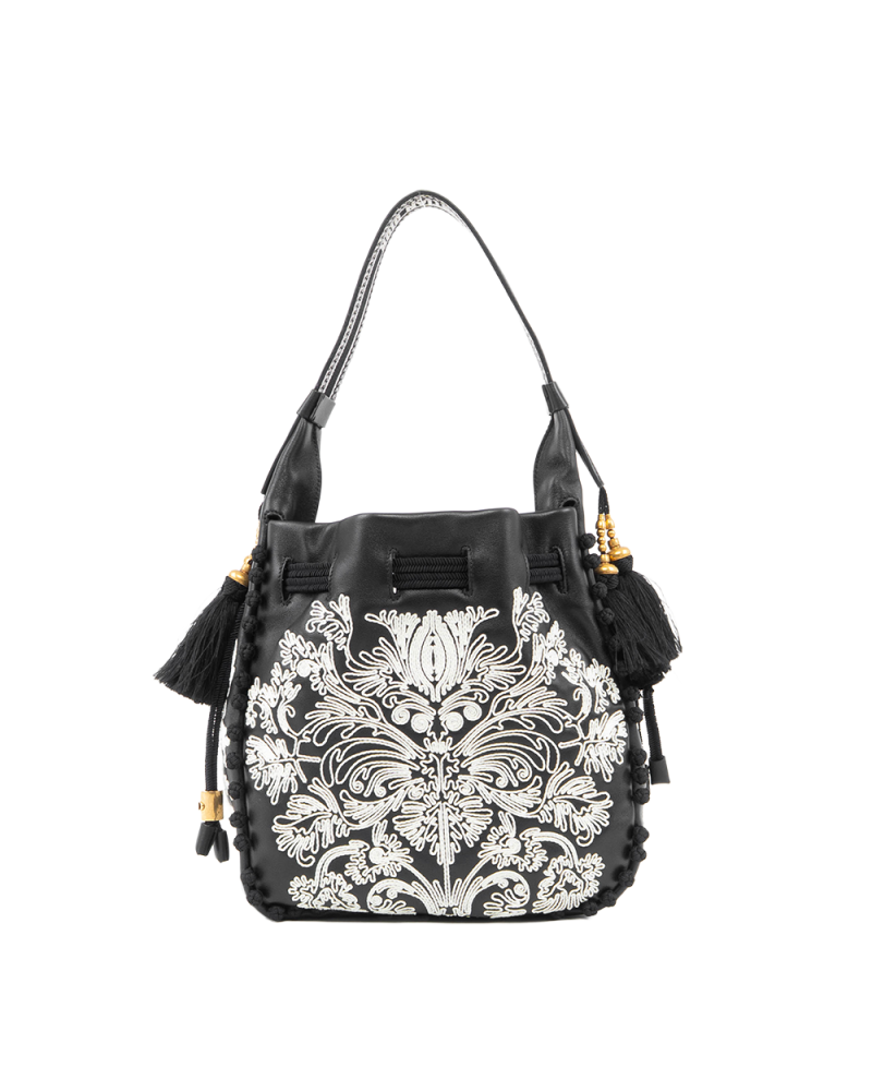 DIOR ORNAMENTAL CORNELY HOBO BAG BLACK LAMB GHW 01 RU 1202 5315