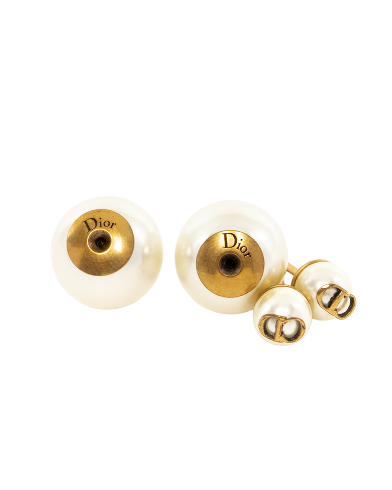 DIOR PEARL TRIBALES BEE AND STAR 1.5 CM GOLD PEARL GHW 0382
