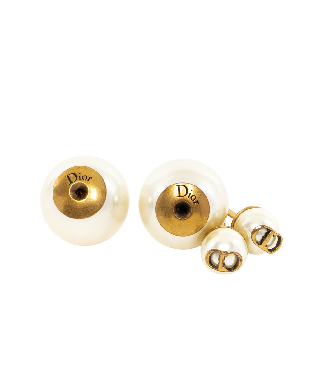 DIOR PEARL TRIBALES BEE AND STAR 1.5 CM GOLD PEARL GHW 0382