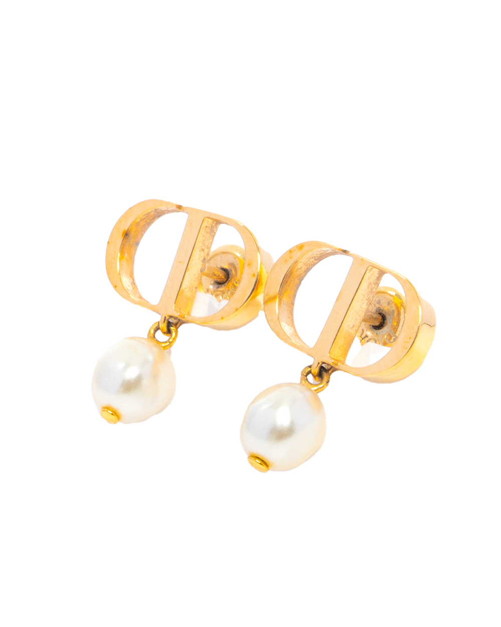 DIOR PETIT CD EARRING GOLD PEARL GHW 0076