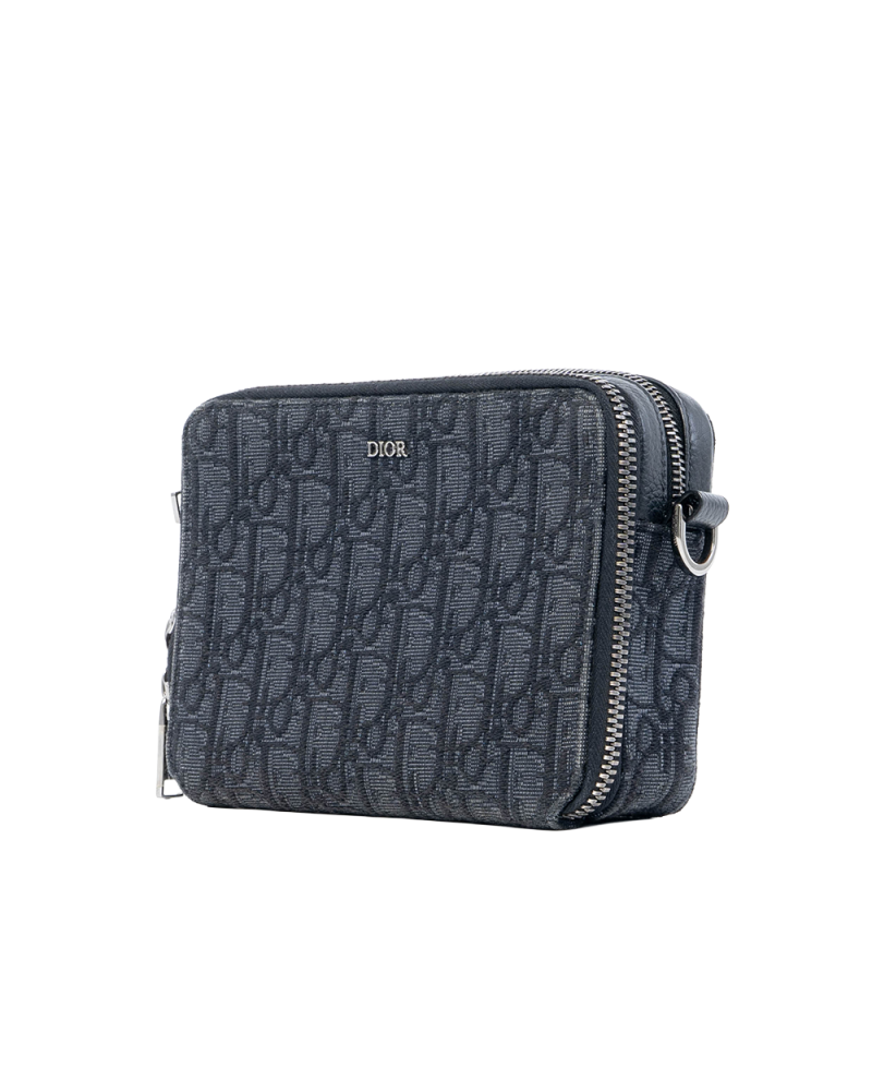 DIOR POUCH WITH STRAP BLACK OBLIQUE JACQUARD SHW 05337