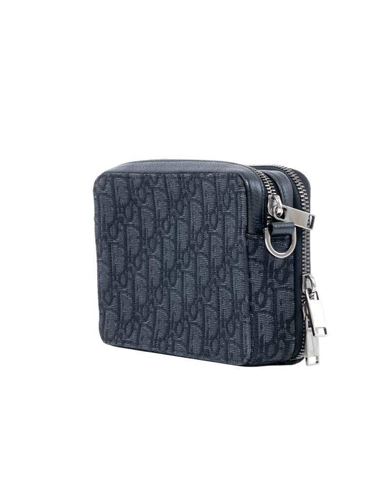 DIOR POUCH WITH STRAP BLACK OBLIQUE JACQUARD SHW 05338