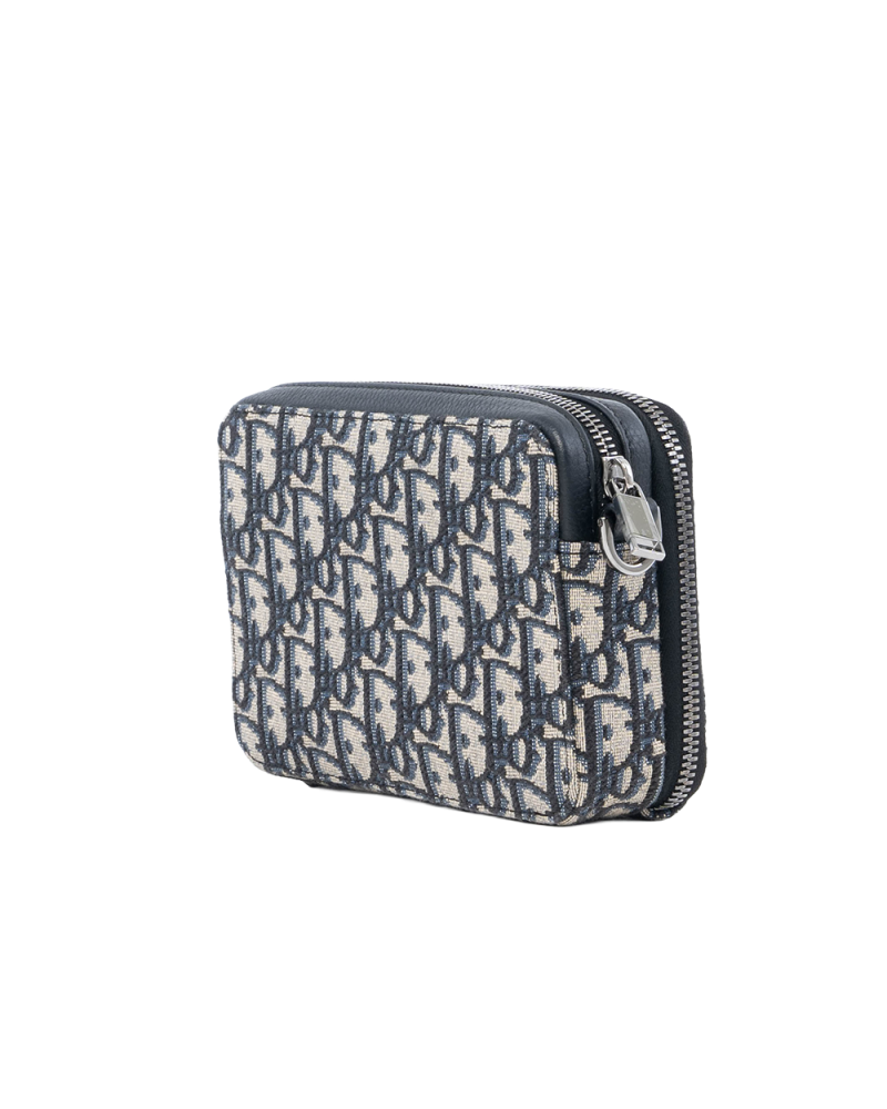 DIOR POUCH WITH STRAP WHITE OBLIQUE JACQUARD SHW 16 BO 0233 00907