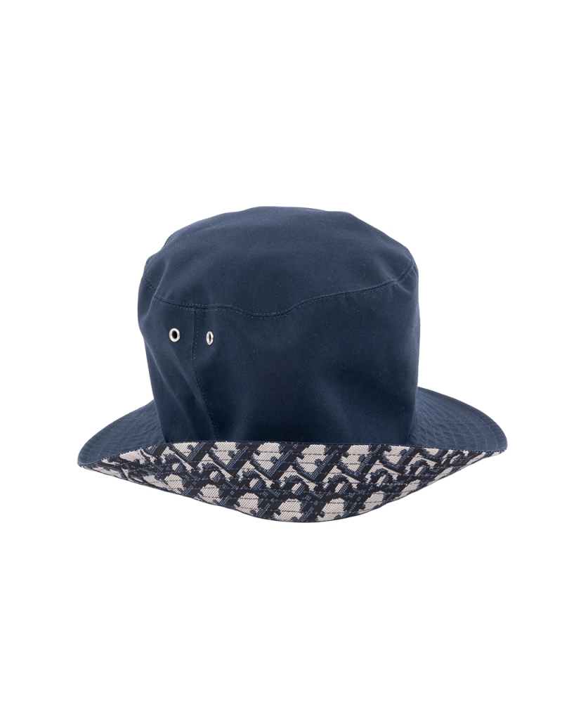 DIOR REVERSIBLE TEDDY D BUCKET HAT 57 OBLIQUE NAVY COTTON SHW 95TDD923A130 01429