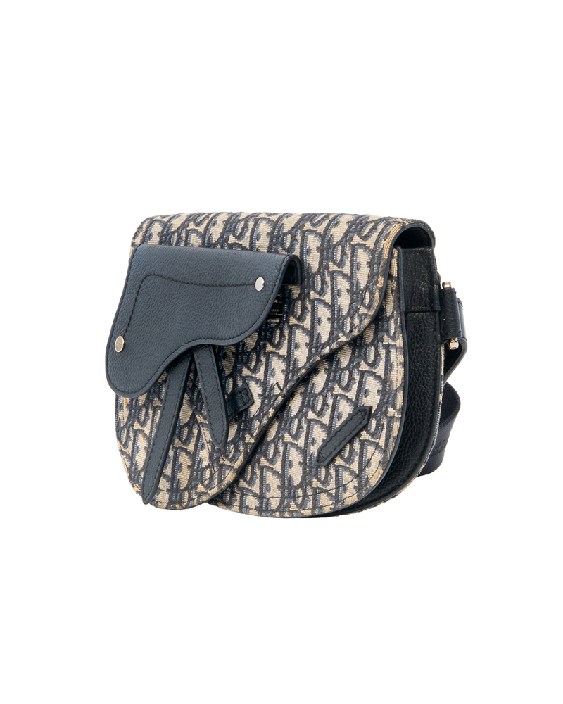 DIOR SADDEL BELT BAG OBLIQUE NAVY JACQUARD RHW 07 BO 0212 0133