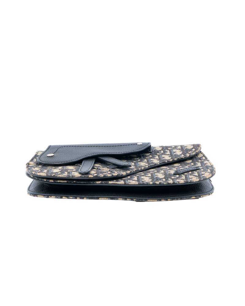 DIOR SADDEL BELT BAG OBLIQUE NAVY JACQUARD RHW 07 BO 0212 0136