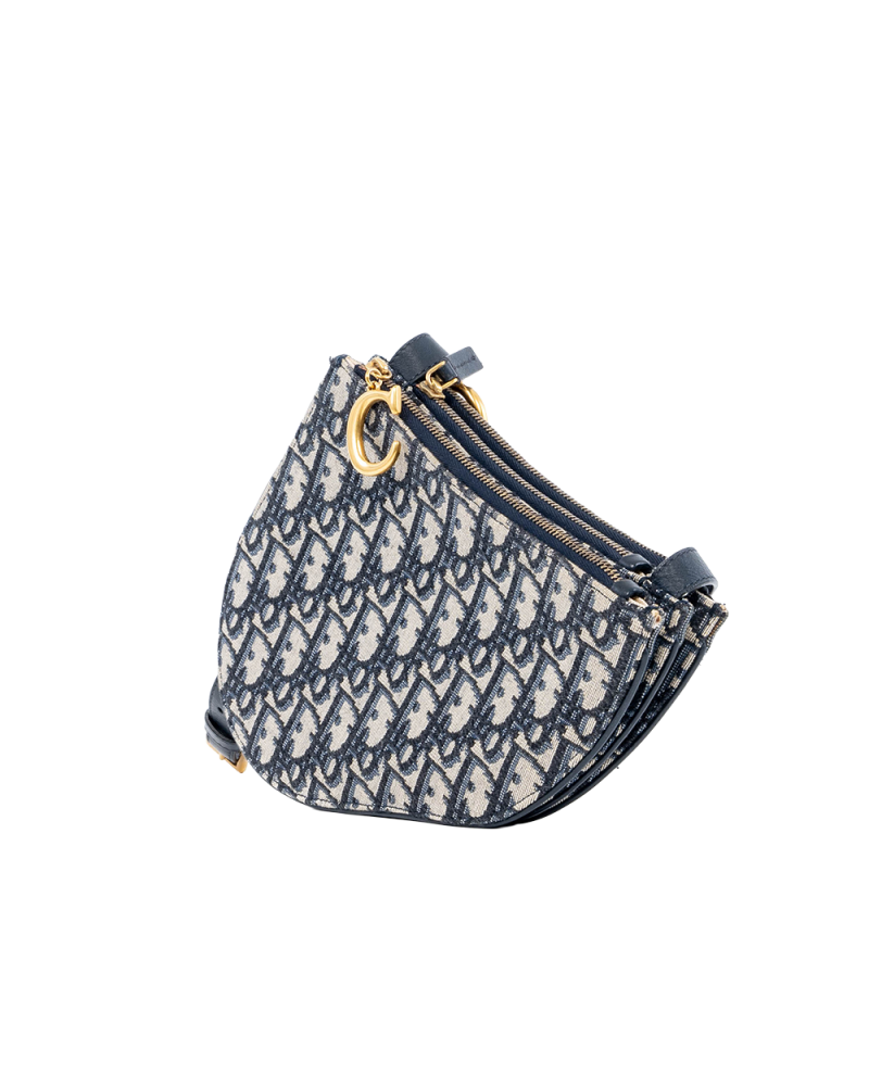 DIOR SADDEL BELT BAG WHITE OBLIQUE JACQUARD GHW 02897