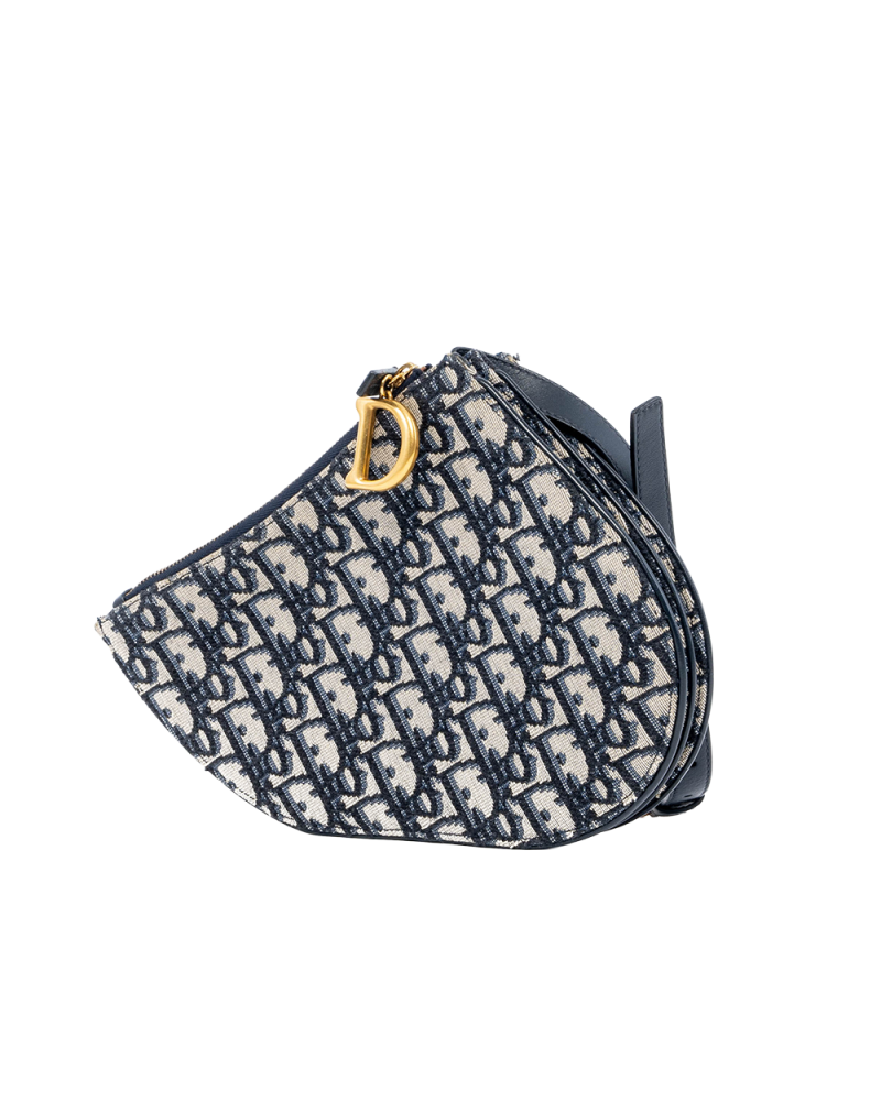 DIOR SADDEL BELT BAG WHITE OBLIQUE JACQUARD GHW 02898