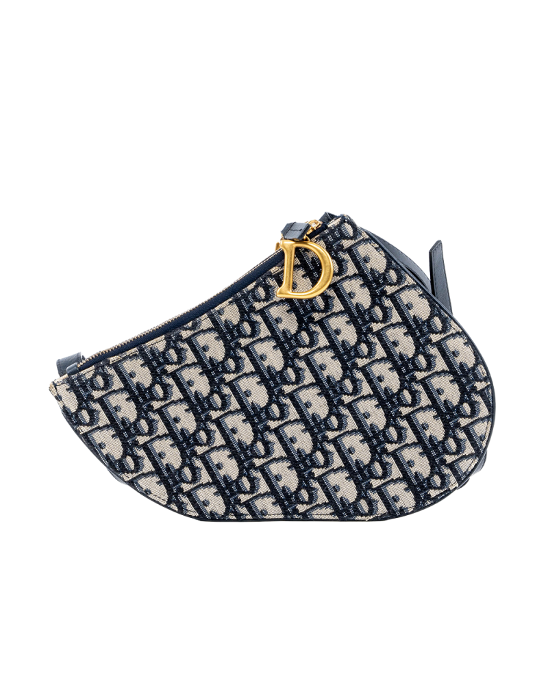 DIOR SADDEL BELT BAG WHITE OBLIQUE JACQUARD GHW 02899