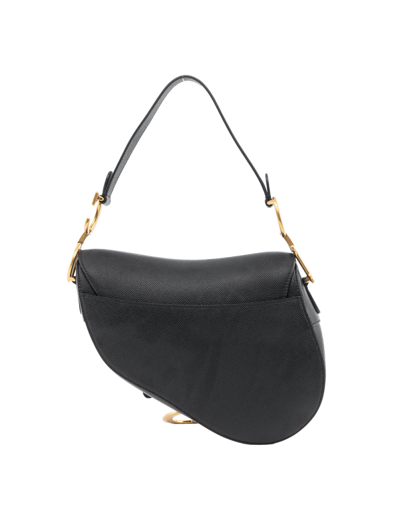 DIOR SADDEL MEDIUM BLACK CALF GHW 09 MA 0232 2122