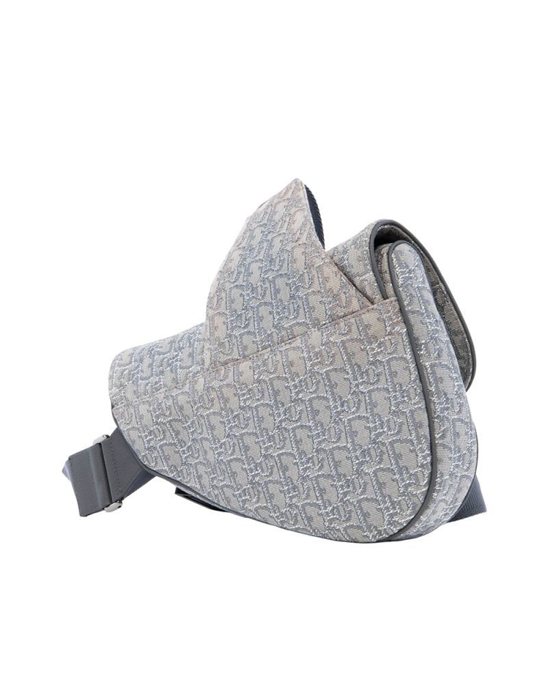 DIOR SADDLE MEDIUM RUTHENIUM OBLIQUE JACQUARD SHW 29 BO 0282 3040
