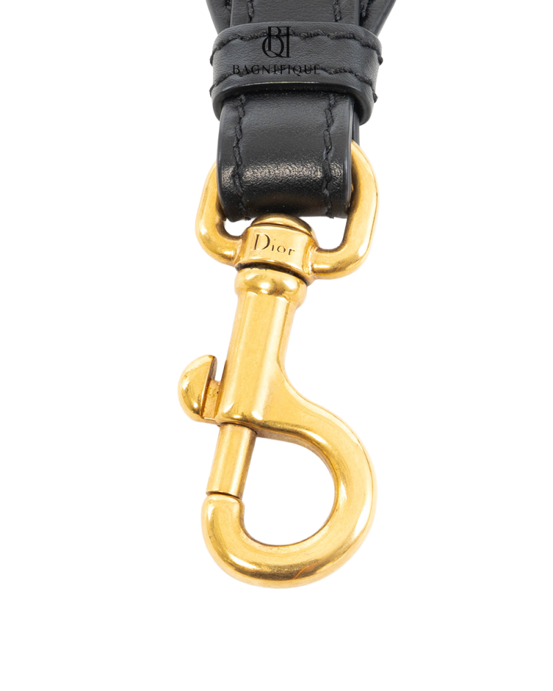 DIOR SHOULDER STRAP WITH RING WHITE NAVY JACQUARD GHW 5617