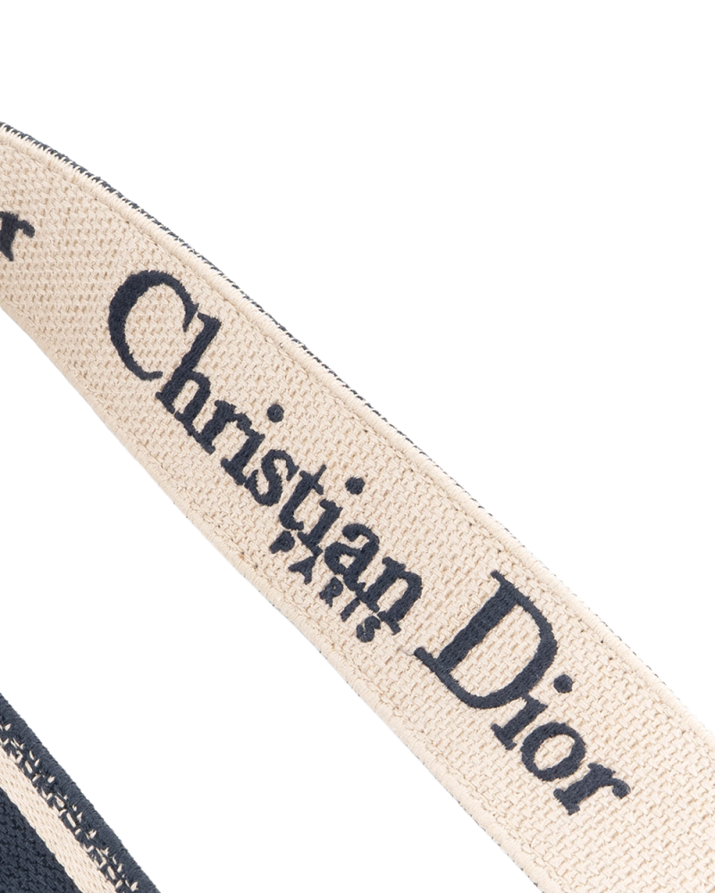 DIOR SHOULDER STRAP WITH RING WHITE NAVY JACQUARD GHW 5619