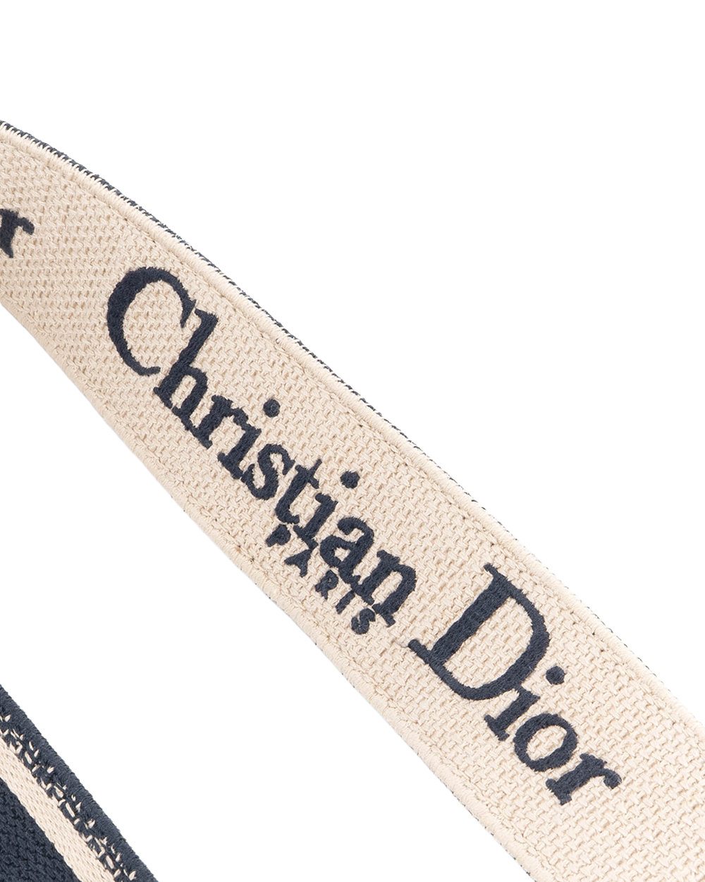 DIOR SHOULDER STRAP WITH RING WHITE NAVY JACQUARD GHW 5619