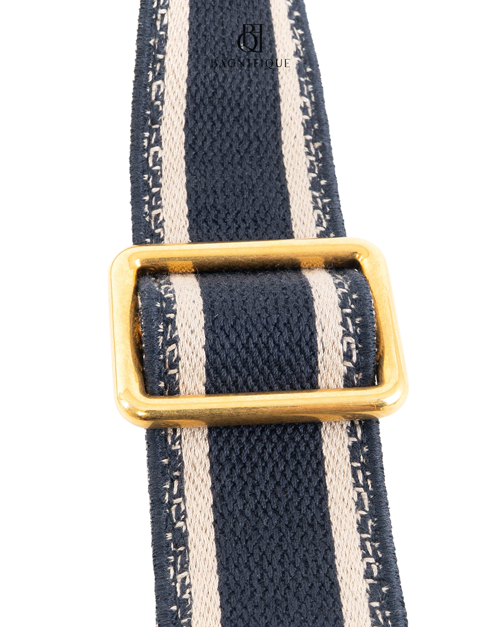 DIOR SHOULDER STRAP WITH RING WHITE NAVY JACQUARD GHW 5620