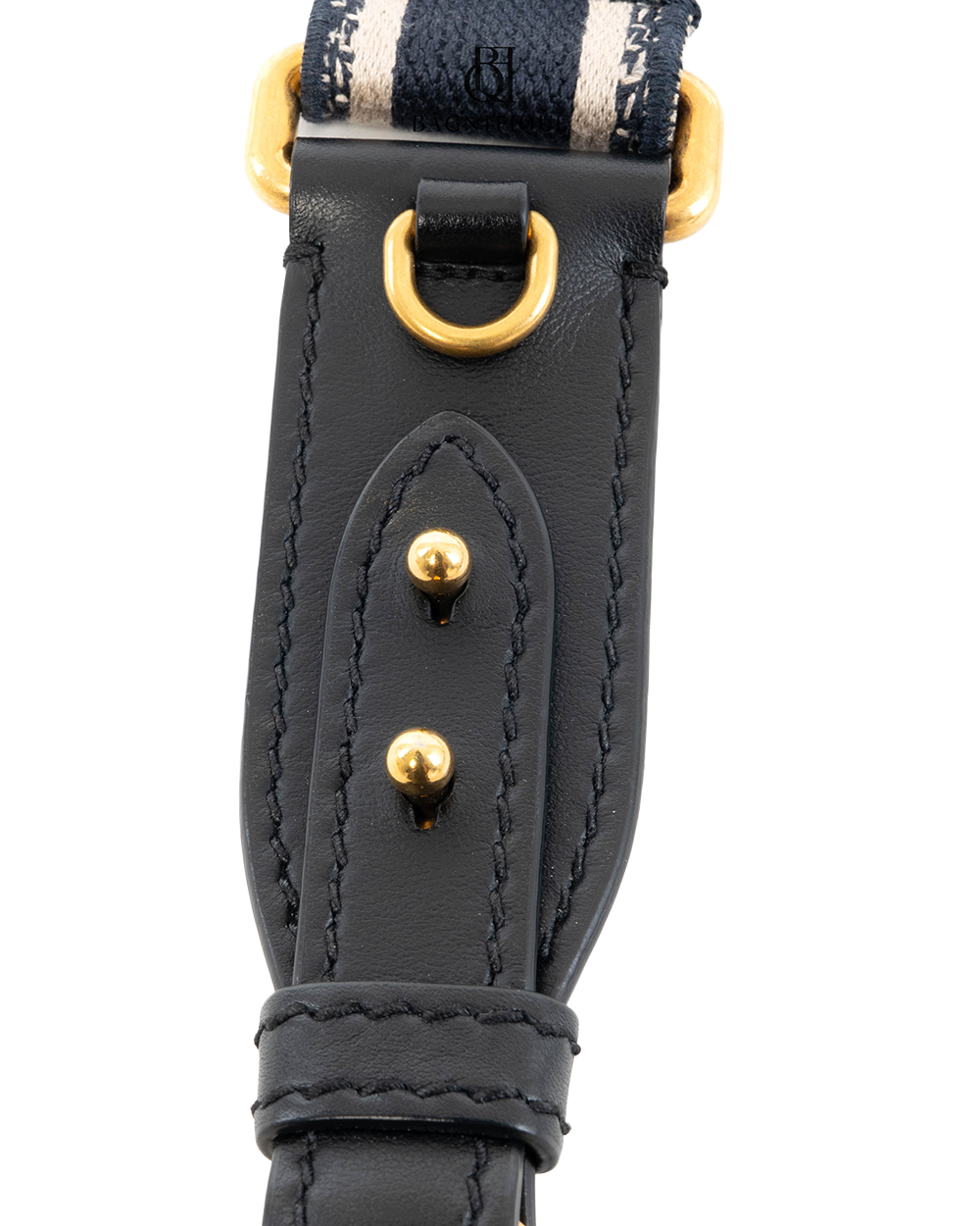 DIOR SHOULDER STRAP WITH RING WHITE NAVY JACQUARD GHW 5622