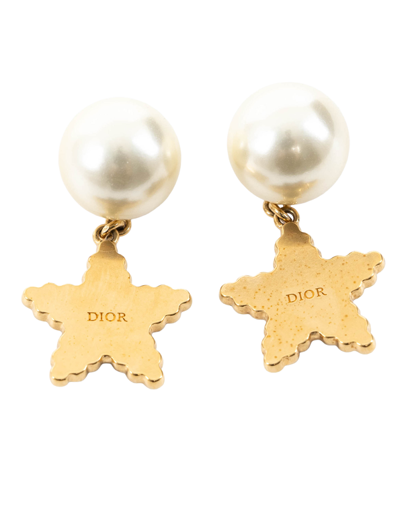 DIOR TRIBALES EARRINGS GOLD BLACK PEARL GHW 03869