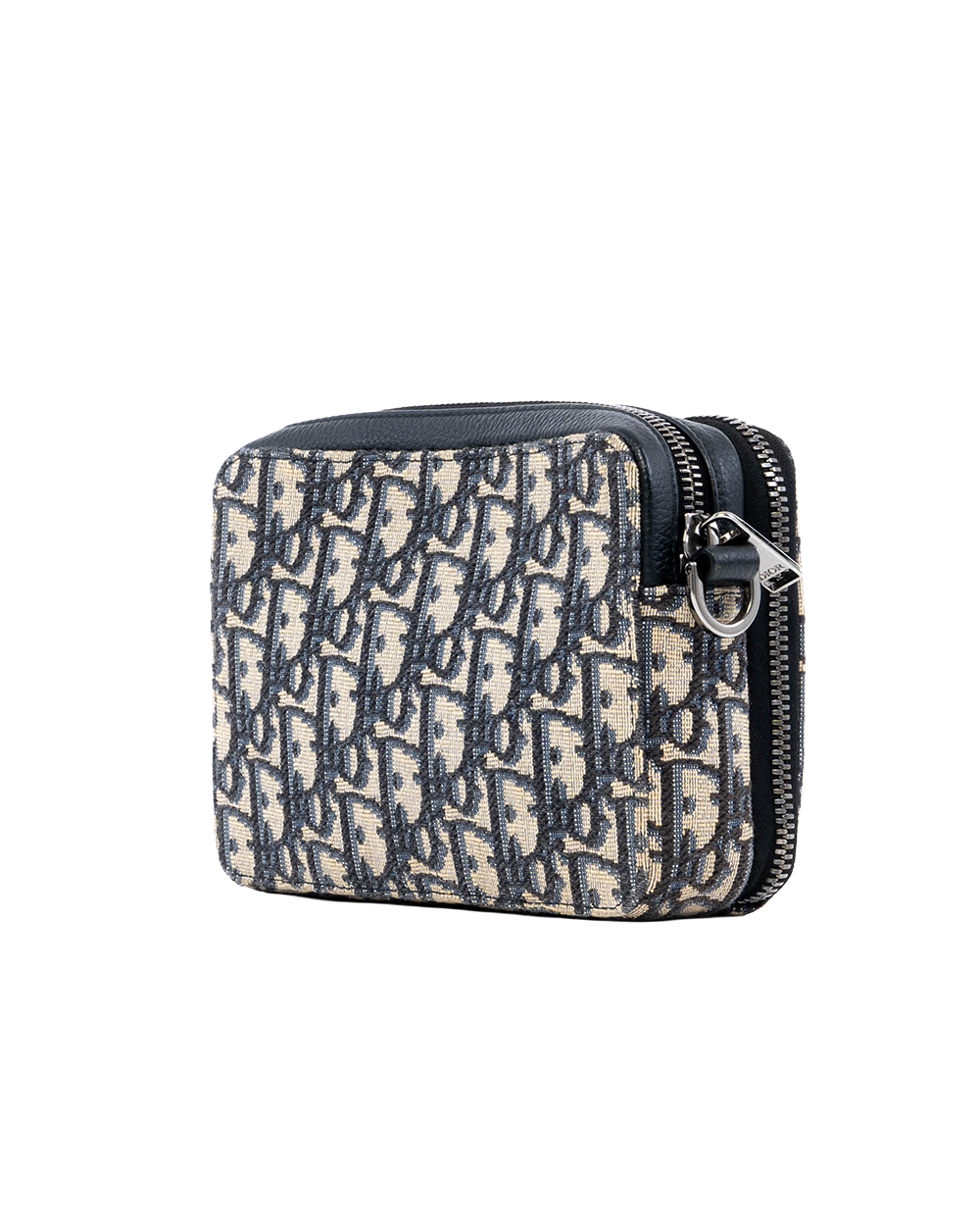 DIOR ZIPPED POUCH WITH STRAP WHITE OBLIQUE JACQUARD SHW 04022