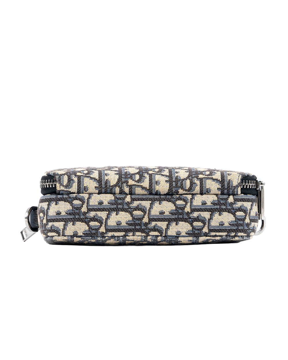DIOR ZIPPED POUCH WITH STRAP WHITE OBLIQUE JACQUARD SHW 04024