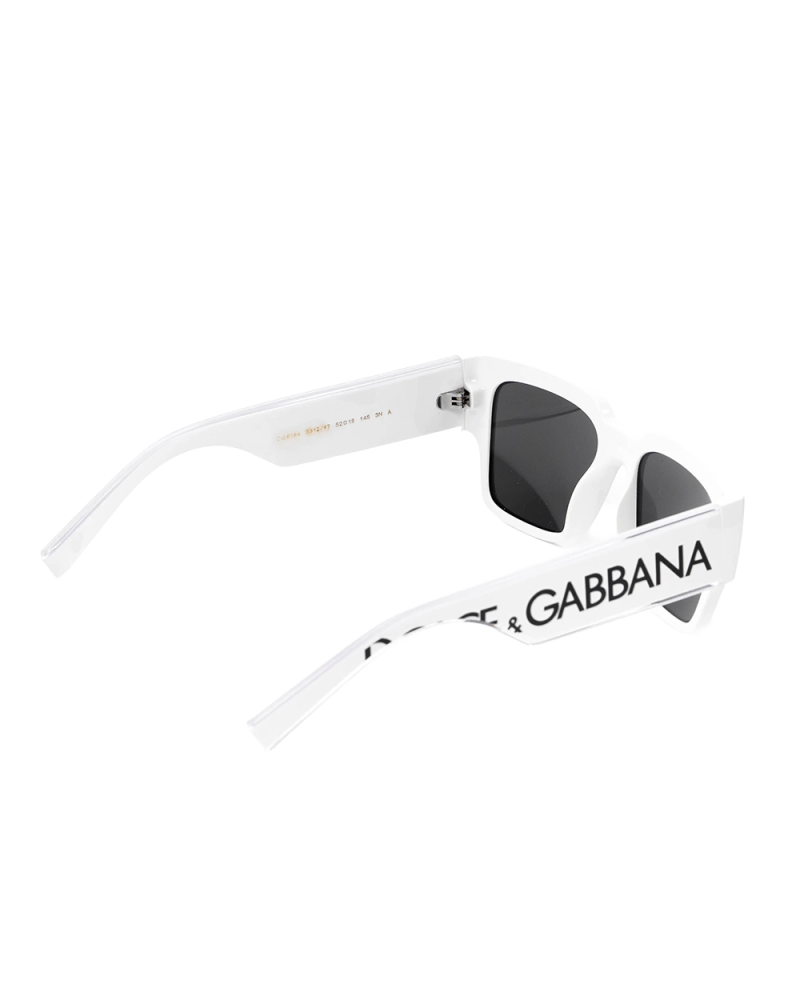 DOLCE&GABBANA DG6184 SUNGLASS WHITE BLACK 3312 87 52 18 145 3N A 0556